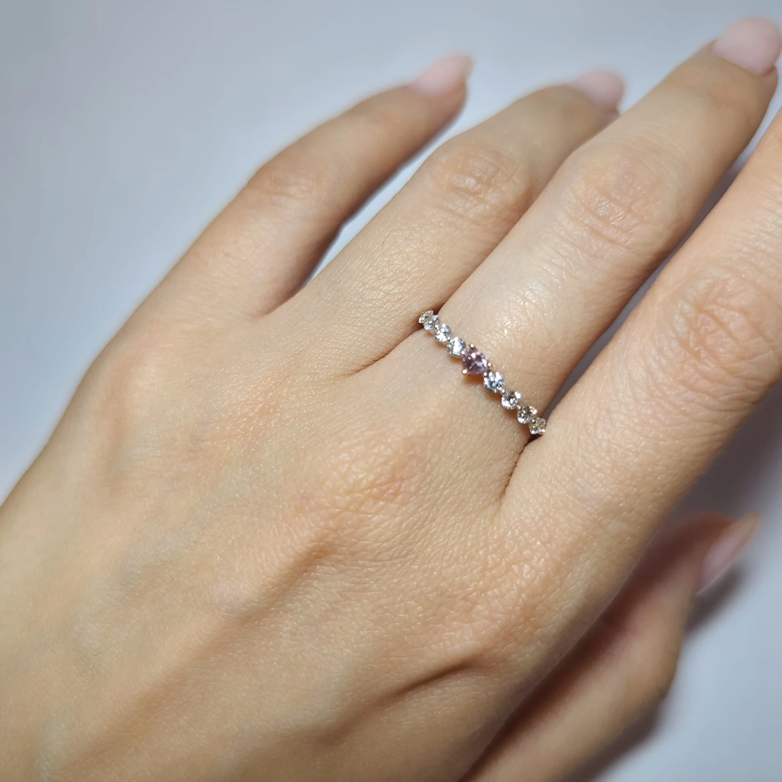 Momo heart shaped pink diamond ring